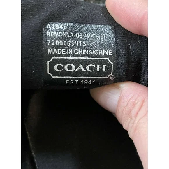Women’s COACH Remonna shoes black size 7.5 Grey Logo Some Wear - Picture 5 of 5